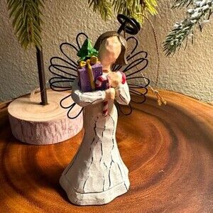 Christmas Angel Ornament with Metal Wings